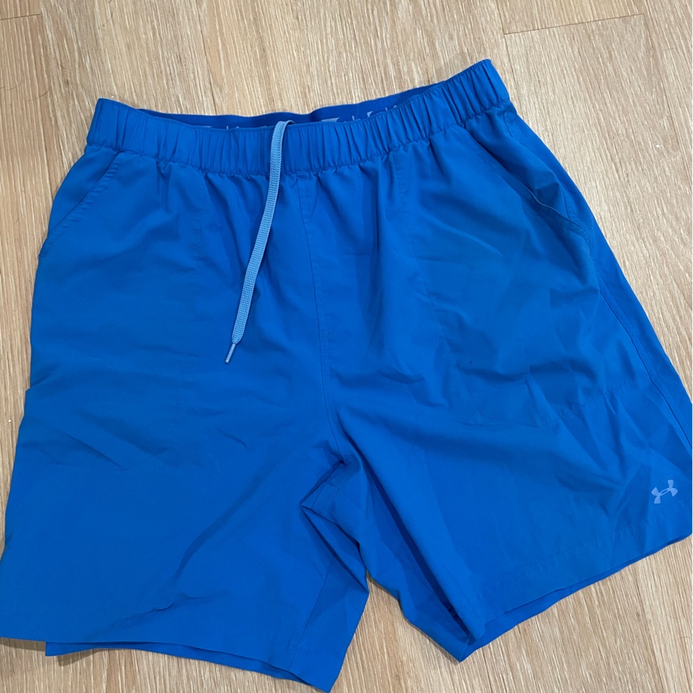 UnderArmour blue shorts; quick dry.